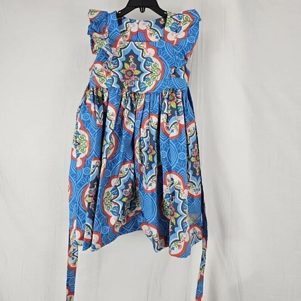 Girls Eleanor Rose Catalina Dress Blue Floral Printed Size 6-7